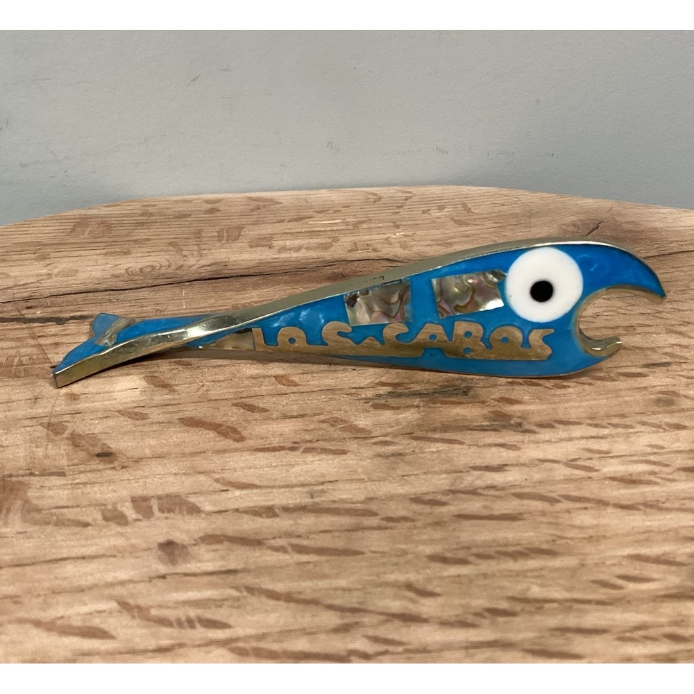🔵 Vintage Abalone Fish Bottle Opener - Los Cabos Mexico - Colorful - Rare